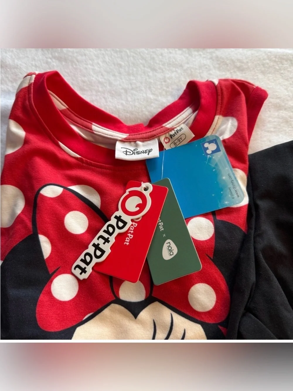 Disney Minnie Mouse 2-Pc Set NWT Girls Size 8-9 Red Polka Dot Top & Black Shorts